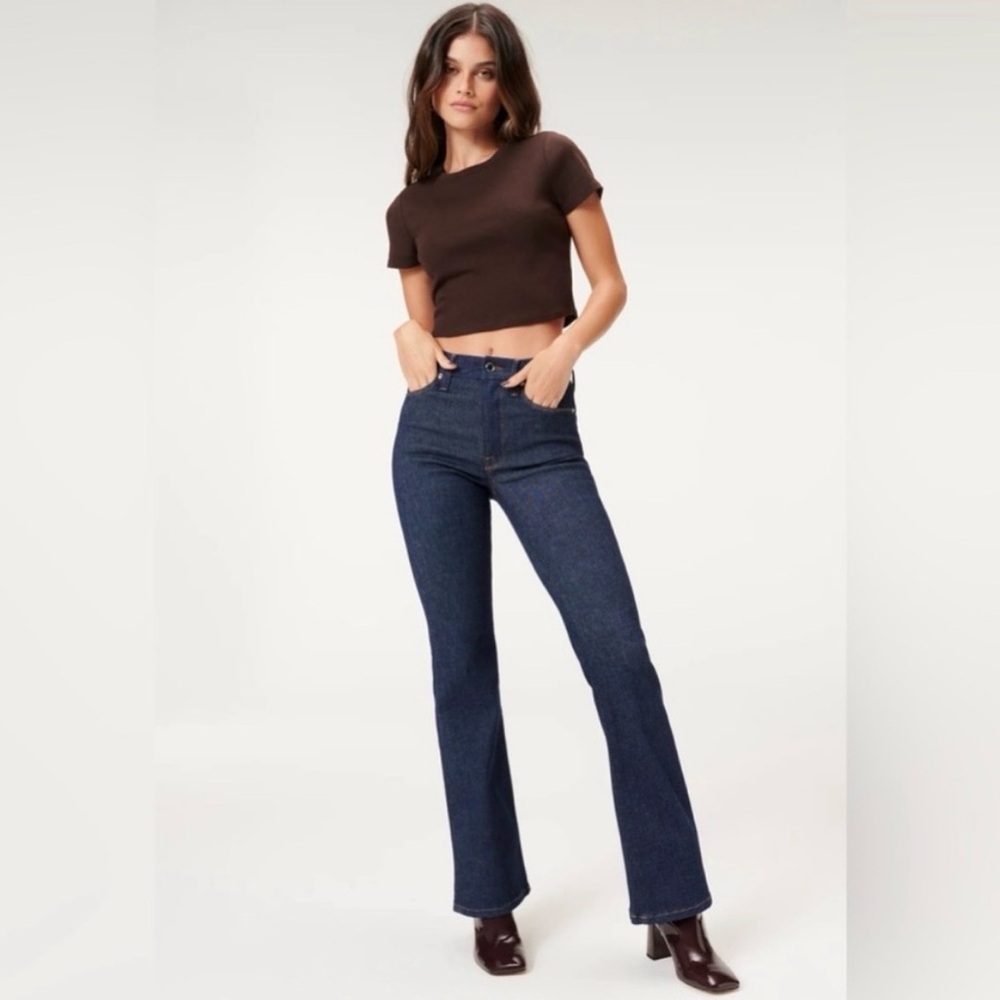Good American x Calik Denim Always Fits Classic Bootcut Jeans size 6-12